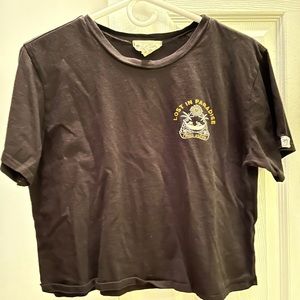 French Pastry Black cropped tee